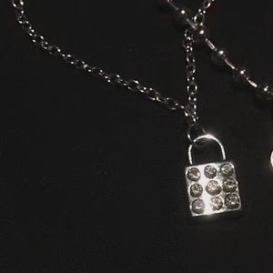Silver lock necklace